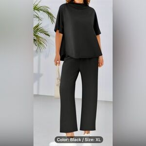 Elegant Black Wide Leg Women's Pants